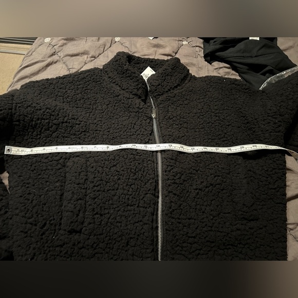 Express Cropped Fleece Teddy Jacket XS Black - Picture 5 of 5
